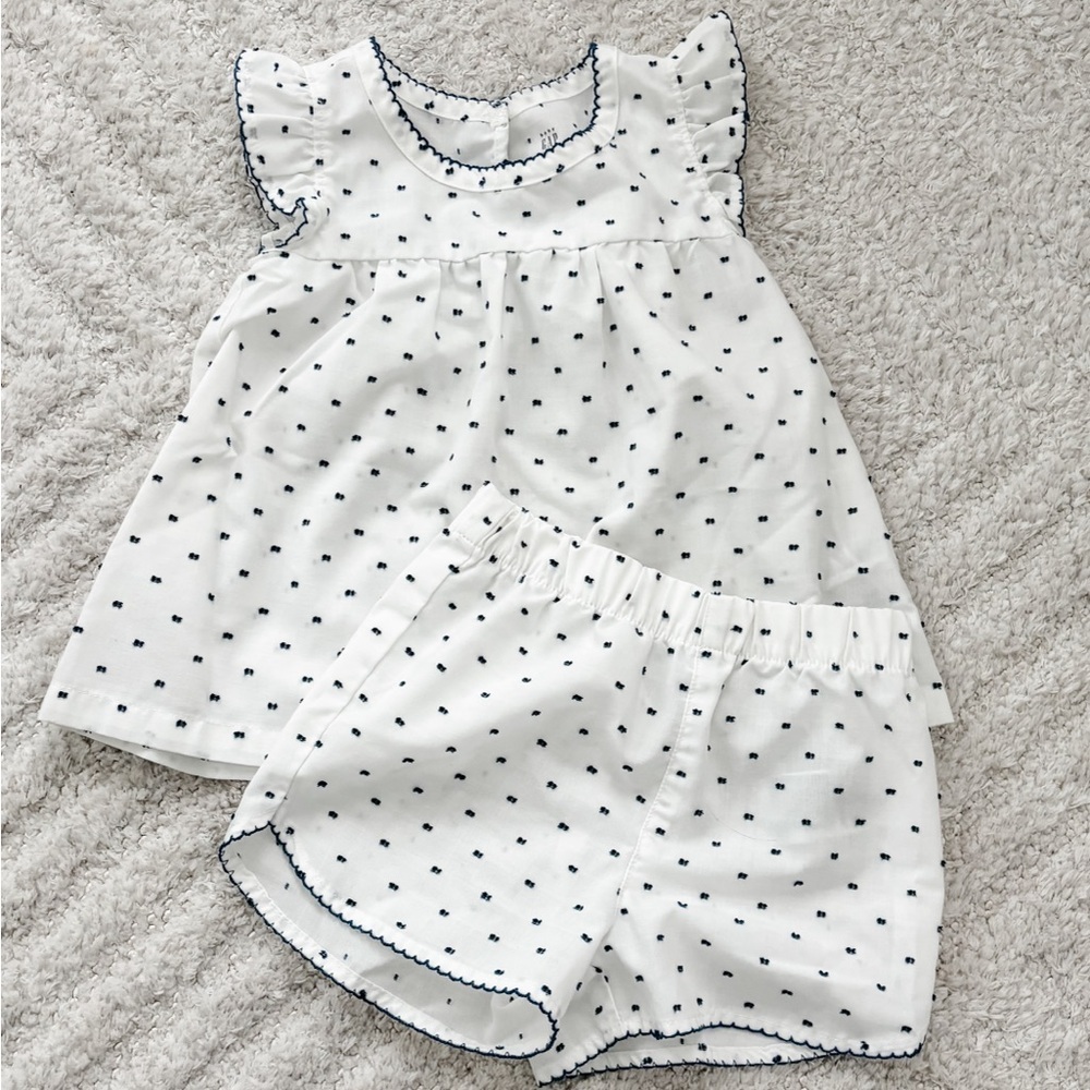 NWOT - GAP Toddler Girls Flutter Tank Top & Shorts Summer Pajamas PJ Set 2 YRS - Picture 6 of 6